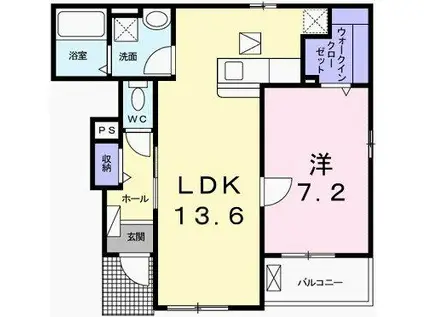 レジデンス K(1LDK/1階)の間取り写真