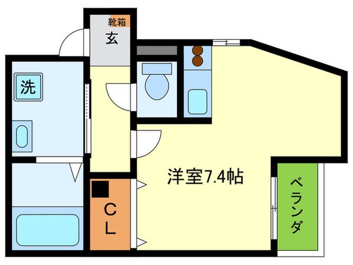 グランメールII(ワンルーム/1階)の間取り写真