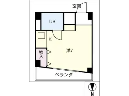 メゾン金森(ワンルーム/2階)の間取り写真