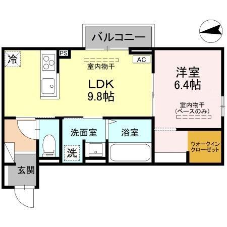 ソラーナ(1LDK/2階)の間取り写真