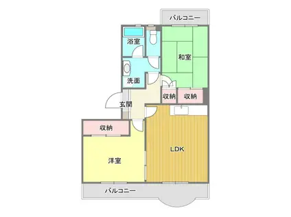 ミューゼIII曳馬(2LDK/3階)の間取り写真