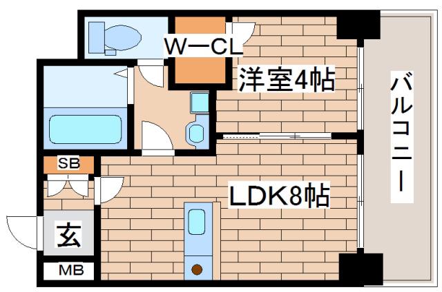ブエナビスタ神戸イースト(1LDK/5階)の間取り写真