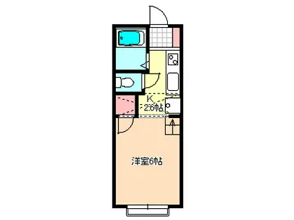 サンフラワー弥生(1K/1階)の間取り写真