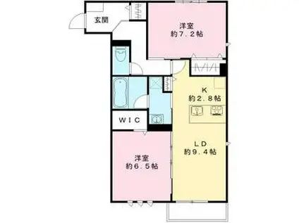 エスペランサI(2LDK/2階)の間取り写真