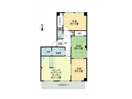 フォブールサウス(3LDK/2階)の間取り写真