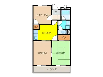 SUNSHAIN南志水(3DK/3階)の間取り写真