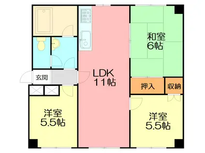 ロイヤルサイト(3LDK/1階)の間取り写真