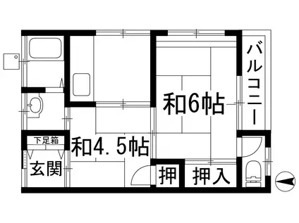 吉岡マンション(2K/2階)の間取り写真