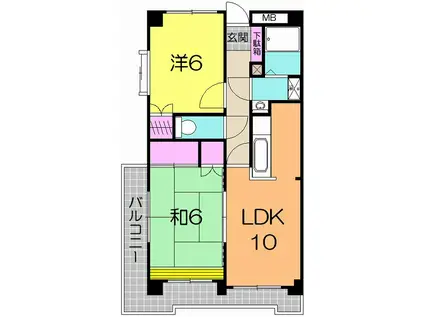 TGビル(2LDK/9階)の間取り写真