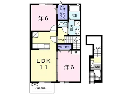 アミーチ V(2LDK/2階)の間取り写真