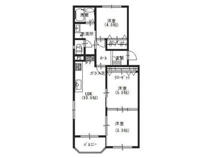 満池谷マンション(3LDK/2階)の間取り写真