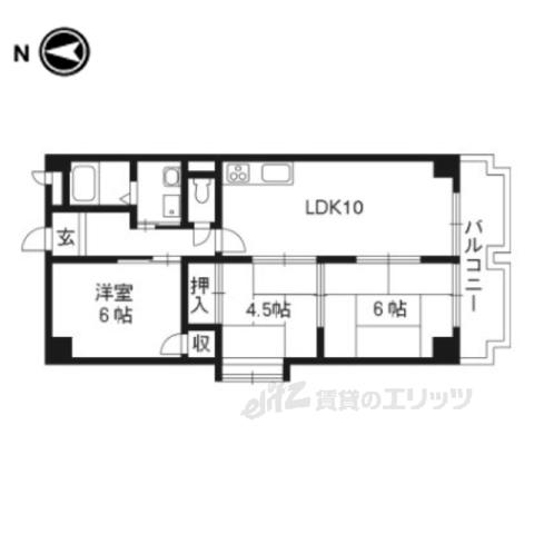 エクレールやぐら(3LDK/1階)の間取り写真