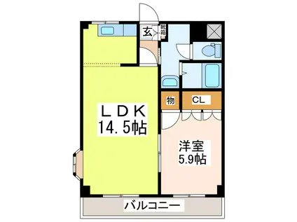 GRANDE・RIO(1LDK/2階)の間取り写真