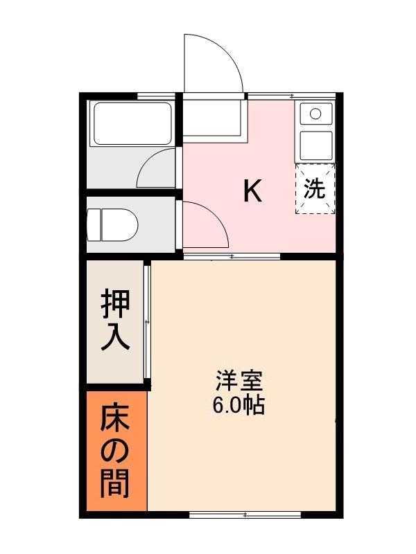 シティハイムコーポM II(1K/1階)の間取り写真