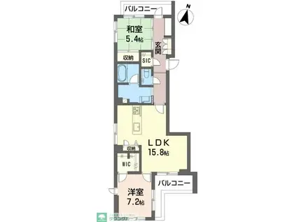 ウィズプラス西大井(2LDK/3階)の間取り写真