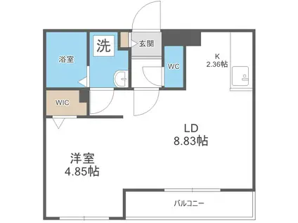 ディスティーノレジデンシア715(1LDK/4階)の間取り写真