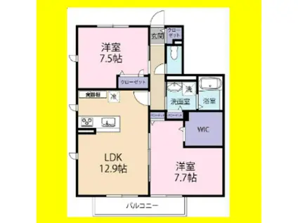 パーチェ(2LDK/1階)の間取り写真