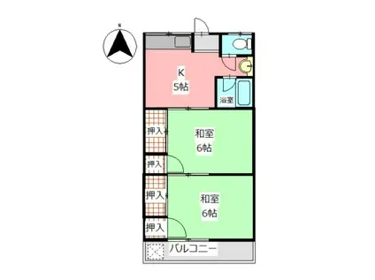 和久アパート(2DK/1階)の間取り写真