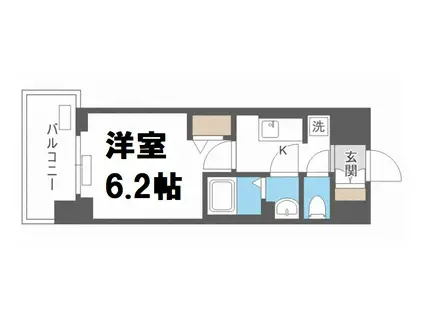 プレサンス大手前ピリオド(1K/3階)の間取り写真