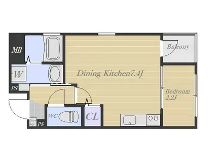 JR鹿児島本線 鹿児島駅 徒歩2分 5階建 新築(1DK/1階)の間取り写真