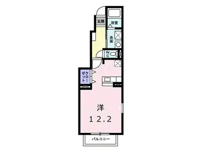 ネオ・チェリッシュII(ワンルーム/1階)の間取り写真