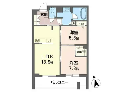 セントリビエ江北(2LDK/3階)の間取り写真
