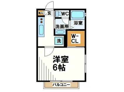 シャルムヴェール(1K/1階)の間取り写真