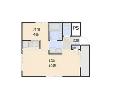 クラフトビル(1LDK/4階)の間取り写真