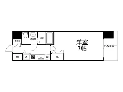 エスリード大阪城公園(1K/12階)の間取り写真