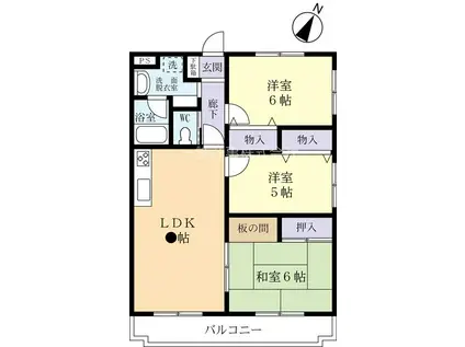 グランメール酒門(3LDK/1階)の間取り写真