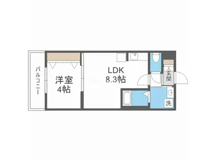 H-MAISON御幣島I(1LDK/3階)の間取り写真