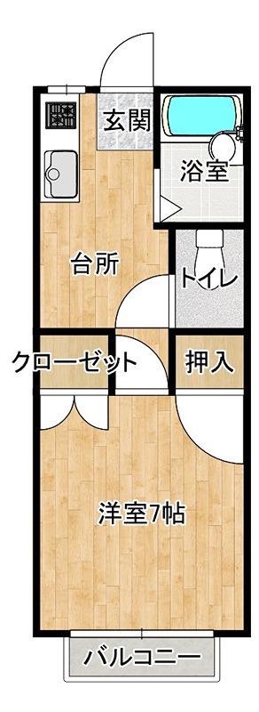 小山エビスコーポ (1K/1階)の間取り写真