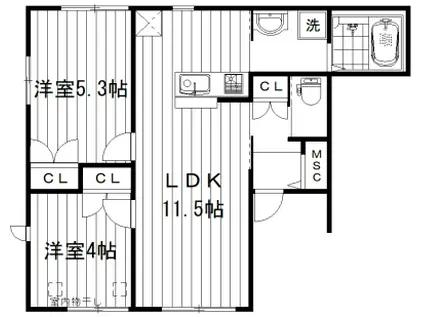 東京メトロ丸ノ内線 新中野駅 徒歩3分 2階建 築2年(2LDK/1階)の間取り写真