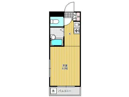 フラッツタカヤマII(ワンルーム/3階)の間取り写真