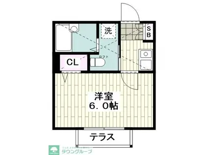 PRUNUS南太田プラナスミナミオオタ(1K/2階)の間取り写真