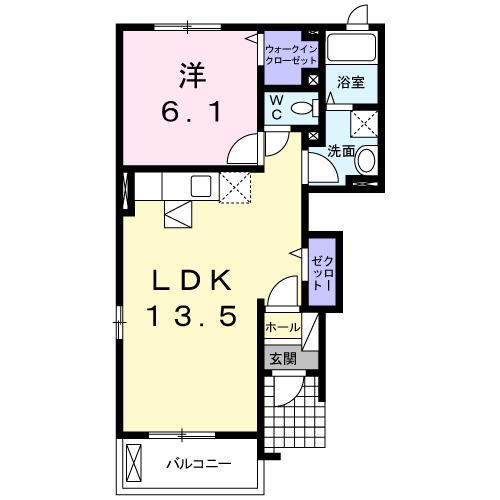 ヴィラソレイユ(1LDK/1階)の間取り写真