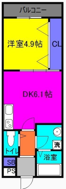TKアンバーコート浜寺II(1DK/1階)の間取り写真