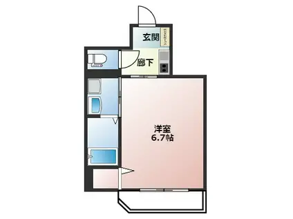 グランパシフィック芦原橋駅前(ワンルーム/3階)の間取り写真