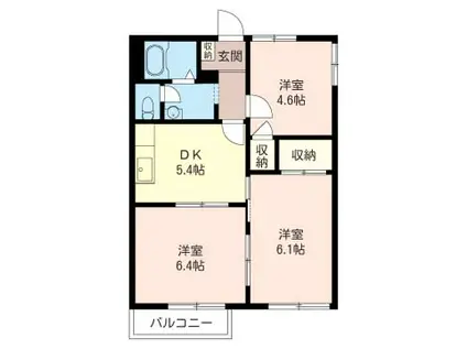 ハイツグレープB(3K/1階)の間取り写真