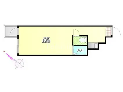 新宿フラワーハイホーム(ワンルーム/3階)の間取り写真