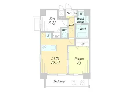 ユナイト(1SLDK/12階)の間取り写真