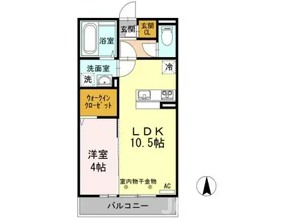 グランシャリオ A棟(1LDK/3階)の間取り写真
