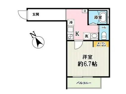 グランアイニイザ(1K/2階)の間取り写真
