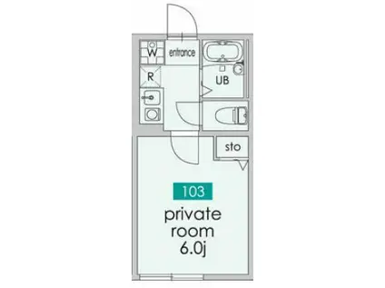 VILLE中落合(1K/1階)の間取り写真