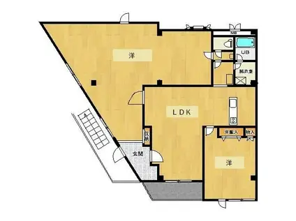 ヴィラ花見堂(2LDK/3階)の間取り写真