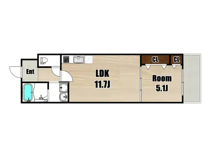 FUJIPALACE鶴原(1LDK/3階)の間取り写真