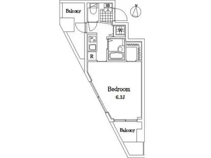 トーシンフェニックス武蔵関(1K/8階)の間取り写真