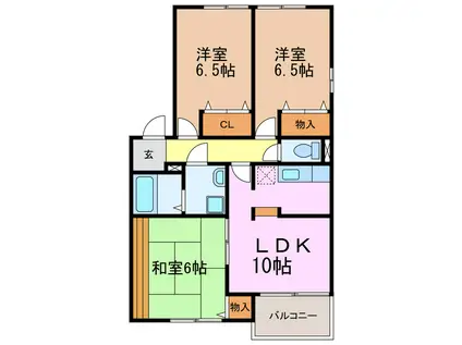スプリングヒルズI・II(3LDK/1階)の間取り写真