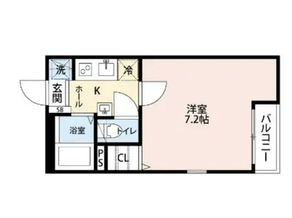 グランクオール五反野(1K/3階)の間取り写真