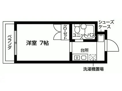 グリーンハイツ(1K/1階)の間取り写真